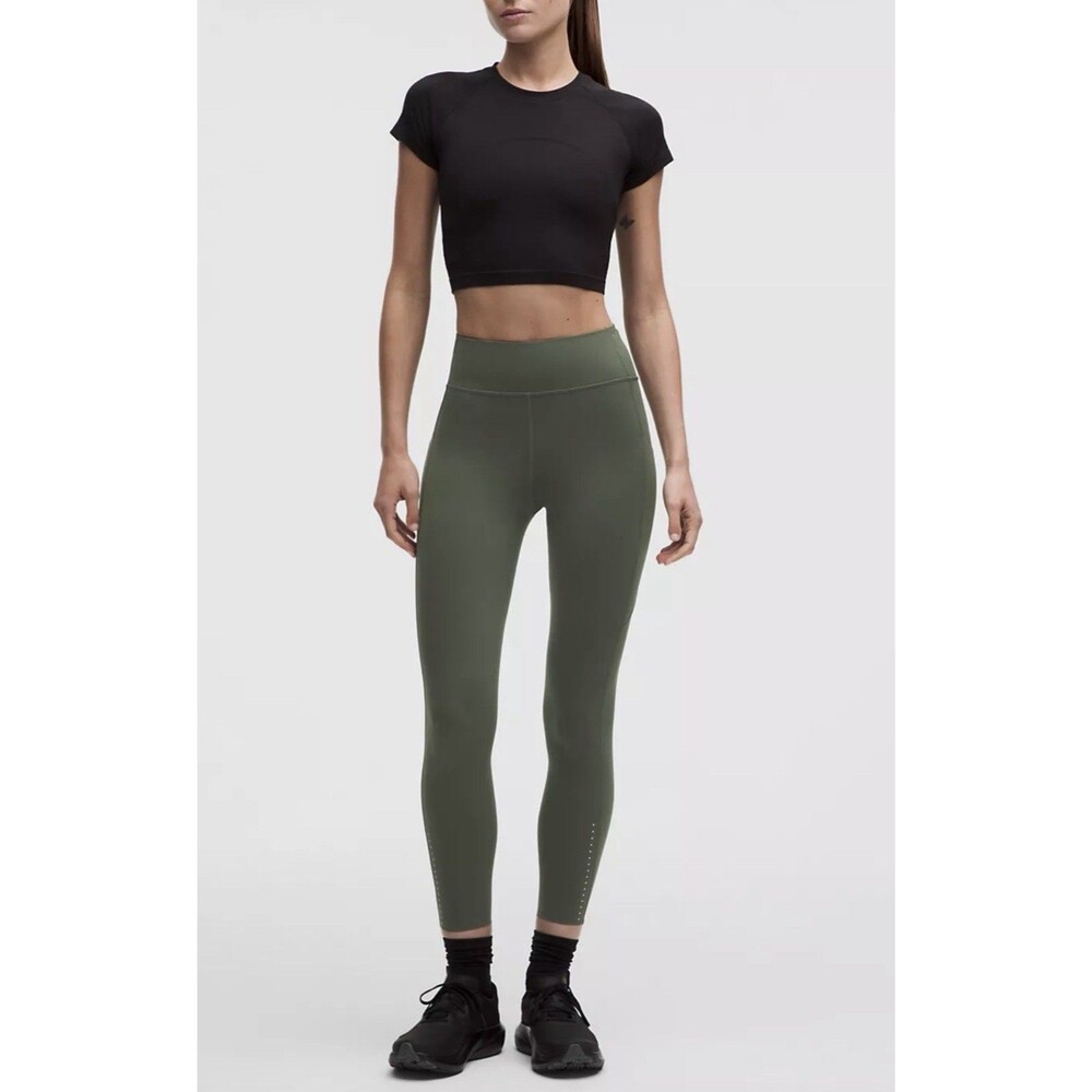 Lululemon Wunder Train HR Tight 25" Contour Fit Size 16 -XL Army Green